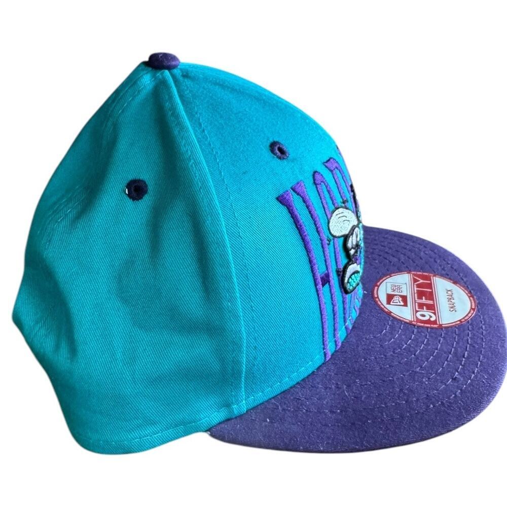 Charlotte Hornets Hat Cap Snap Back New Era Hardwood Classic 9Fifty Purple Teal - Picture 5 of 9